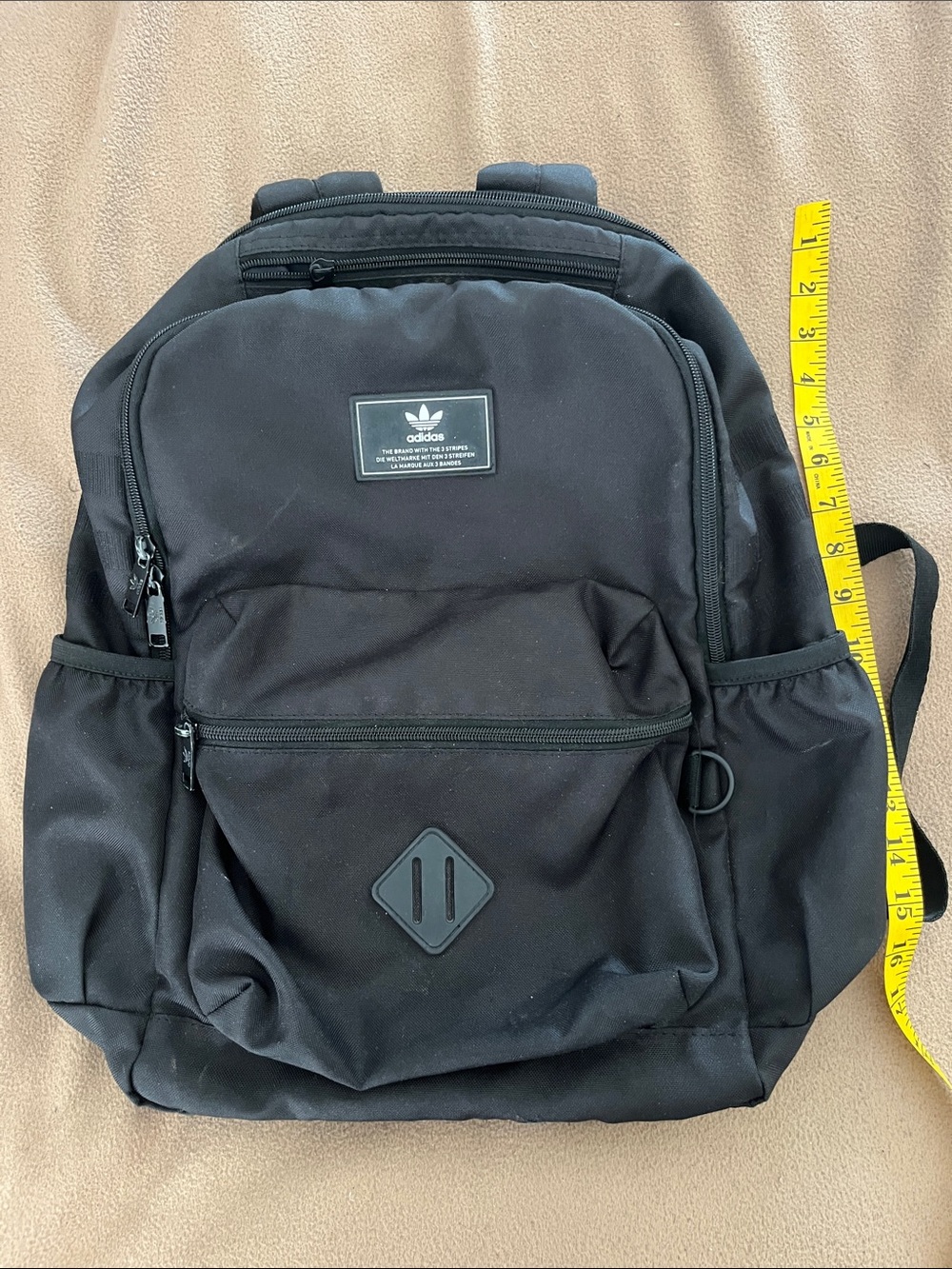 adidas Black Men's Backpack with Front Zip Pocket